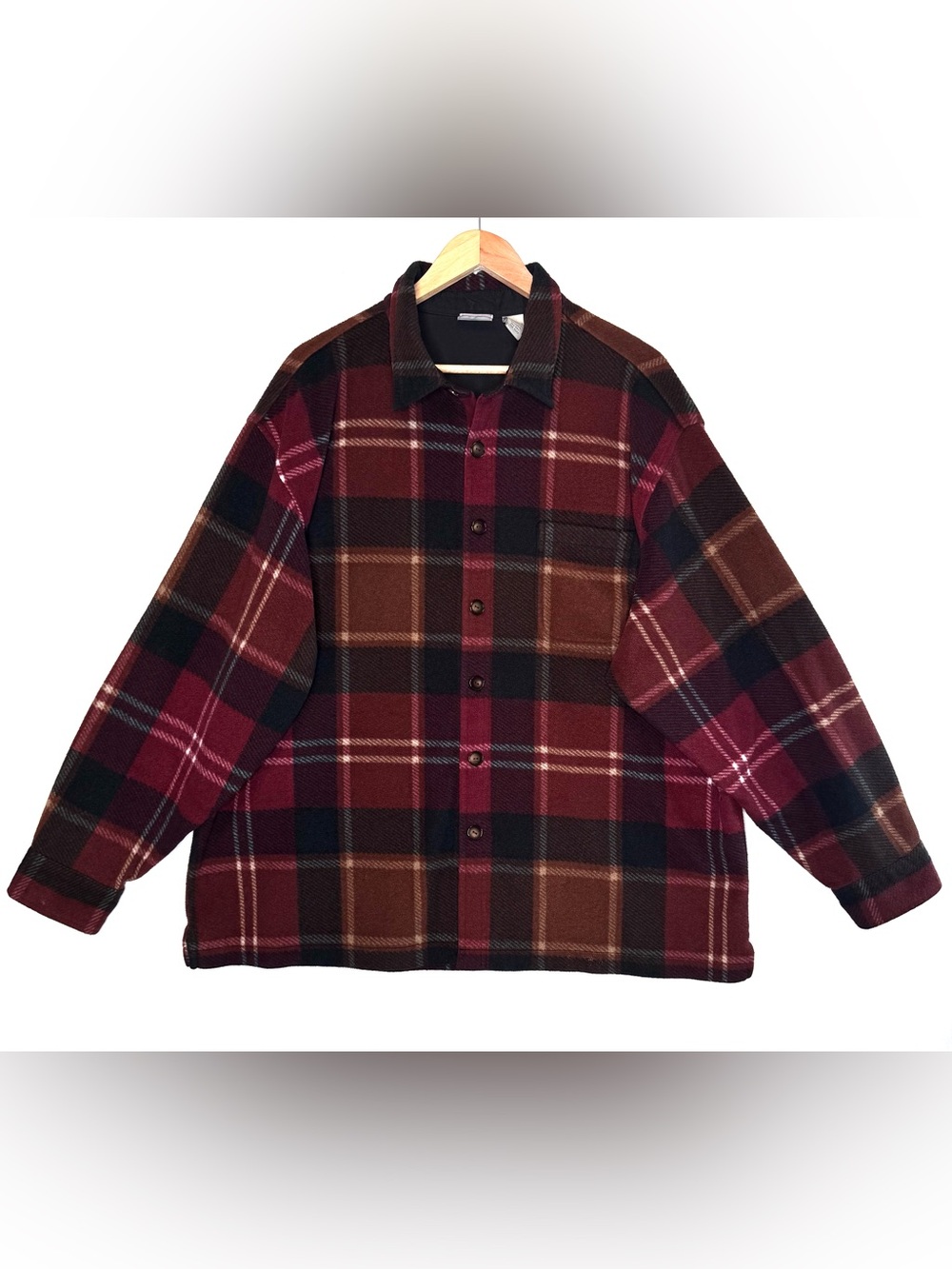 Fieldmaster Mens Vintage Long Sleeve Button Down Shirt Earth Tone Plaid, Size XL